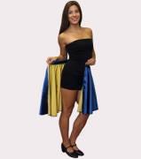 Térdig érő kék-sárga show ruha (kifordítható)