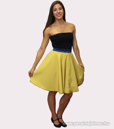 Térdig érő kék-sárga show ruha (kifordítható)